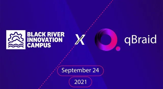 Graphic with bric logo and qbraid logo announcing quantum computing summit