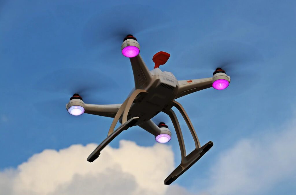 Drone flying in the air