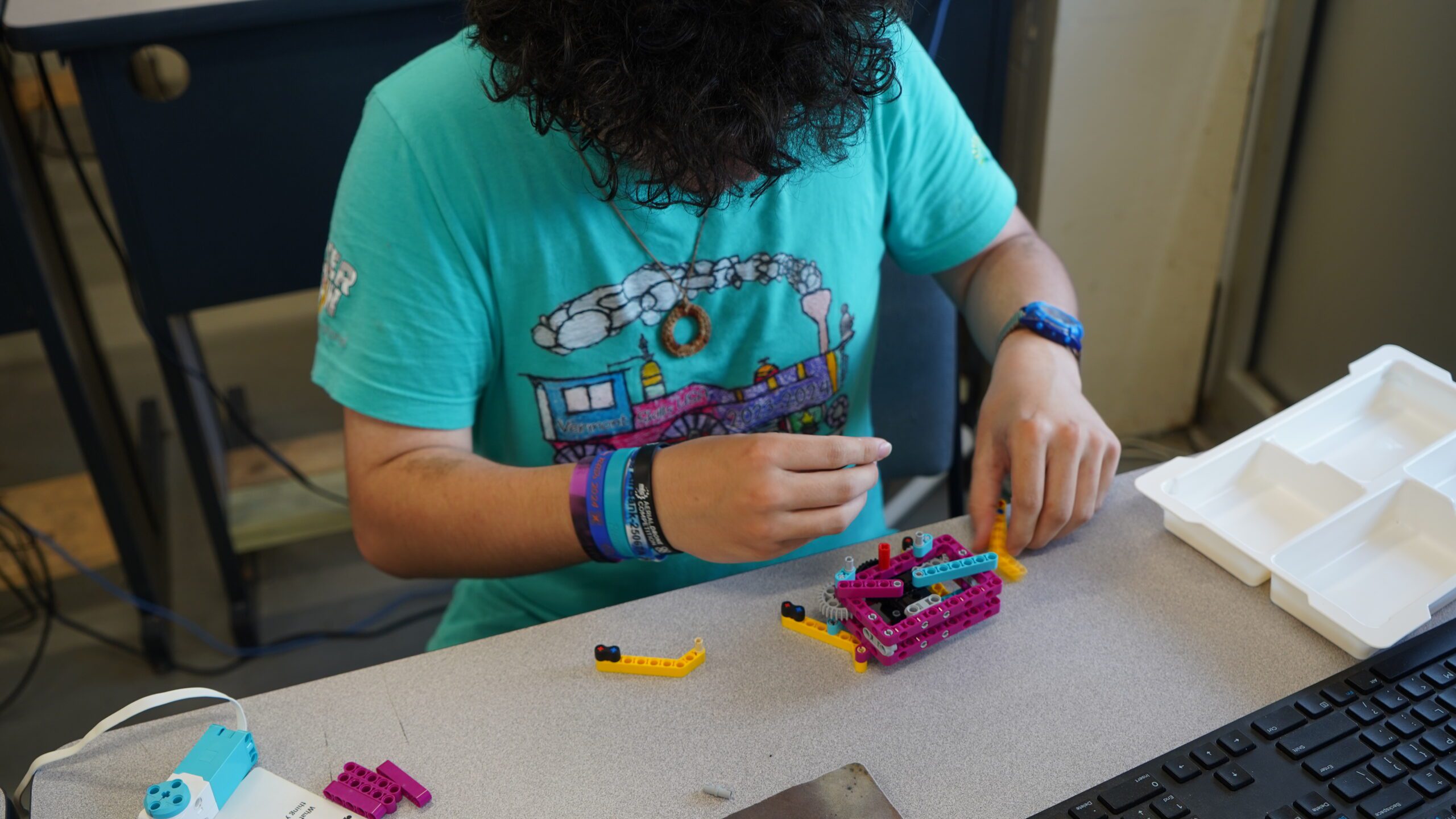 BRIC Camper Sam working on his LEGO Walker